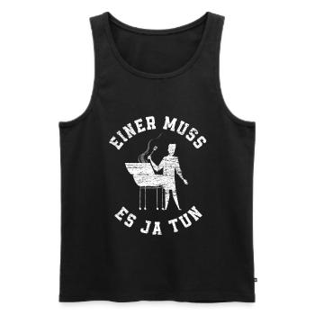 Grillen Griller Grillspruch - Männer Premium Bio Tank Top - Schwarz - Vorne - Michal (187cm)