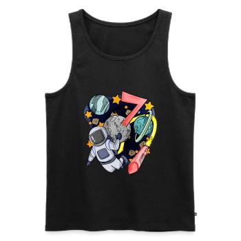 7 Geburtstag Junge - 7 Jahre alt - Ich bin 7 - Männer Premium Bio Tank Top - Schwarz - Vorne - AI Model Male 178 light (178cm)