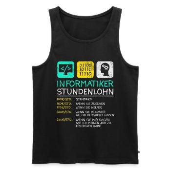 Informatiker Stundenlohn - Männer Premium Bio Tank Top - Schwarz - Vorne - AI Model Male 178 light (178cm)