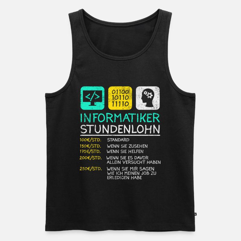 Informatiker Stundenlohn - Männer Premium Bio Tank Top - Schwarz