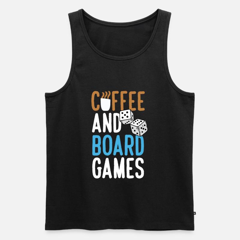 Kaffee und Brettspiele - Männer Premium Bio Tank Top - Schwarz