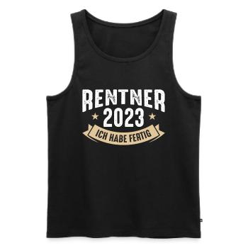 Rentner 2023 - Ich habe fertig - Männer Premium Bio Tank Top - Schwarz - Vorne - AI Model Male 178 light (178cm)