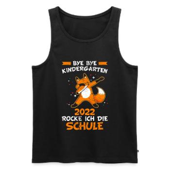 Einschulung 2022 | Cooler Fuchs Schule 2022 - Männer Premium Bio Tank Top - Schwarz - Vorne - Michal (187cm)