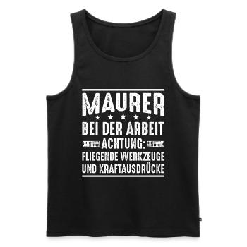 Maurer Spruch - Männer Premium Bio Tank Top - Schwarz - Vorne - Michal (187cm)