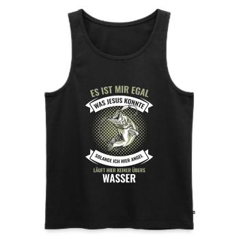 Angler - Männer Premium Bio Tank Top - Schwarz - Vorne - Michal (187cm)