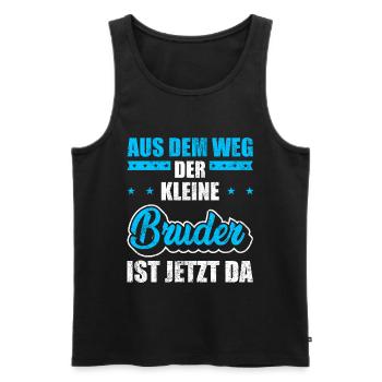 Kleiner Bruder Spruch - Männer Premium Bio Tank Top - Schwarz - Vorne - Michal (187cm)
