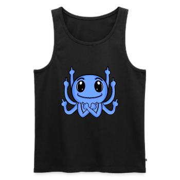 Kraken Middle Finger Funny - Men's Premium Organic Tank Top - black - Front - AI Model Male 178 light (178cm)