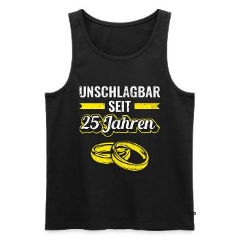 25 Jahre Hochzeitstag Silberhochzeit Spruch - Männer Premium Bio Tank Top - Schwarz - Vorne - AI Model Male 178 light (178cm)