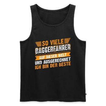 Lustiges Baggerfahrer Spruch Geschenk - Männer Premium Bio Tank Top - Schwarz - Vorne - Michal (187cm)