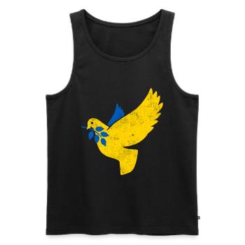 Ukraine Dove of Peace Peace Flag Flag - Men's Premium Organic Tank Top - black - Front - Michal (187cm)