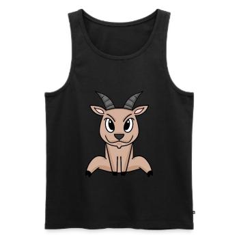 Goat Buck - Men's Premium Organic Tank Top - black - Front - AI Model Male 178 light (178cm)