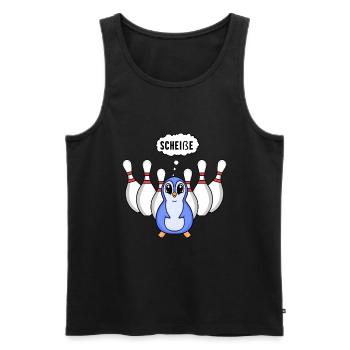 Kegel Pinguin Bowling - Männer Premium Bio Tank Top - Schwarz - Vorne - AI Model Male 178 light (178cm)