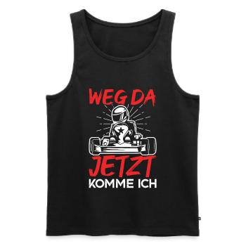 Gokart | Weg da jetzt komme ich - Männer Premium Bio Tank Top - Schwarz - Vorne - Michal (187cm)