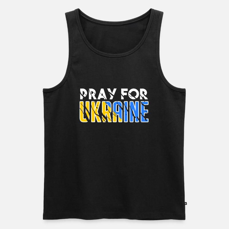 Ukraine - Männer Premium Bio Tank Top - Schwarz