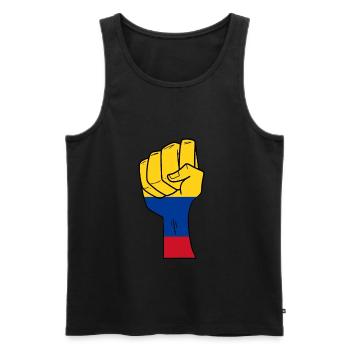 Colombia - Men's Premium Organic Tank Top - black - Front - Michal (187cm)