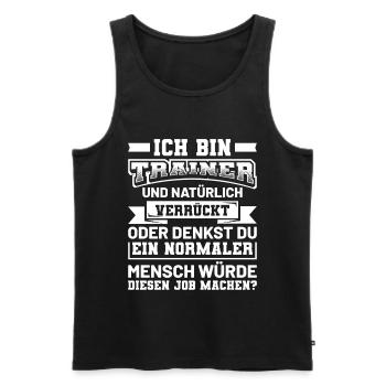 Trainer Fußballtrainer Fußball Sport Spruch - Männer Premium Bio Tank Top - Schwarz - Vorne - Michal (187cm)