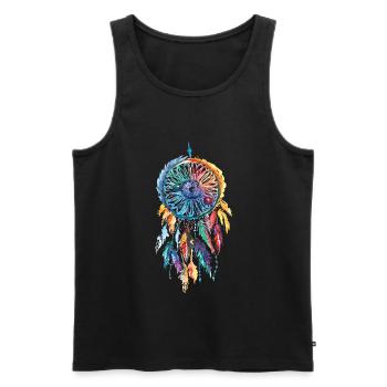 Dreamcatcher Traumfänger Mode für Damen - Männer Premium Bio Tank Top - Schwarz - Vorne - Michal (187cm)