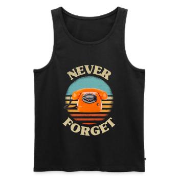 Retro telefon Never Forget Nostalgie Vintage - Männer Premium Bio Tank Top - Schwarz - Vorne - Michal (187cm)