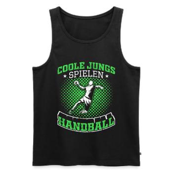Handball | Coole Jungs spielen Handball - Männer Premium Bio Tank Top - Schwarz - Vorne - Michal (187cm)