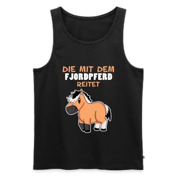 Norwegisches Fjordpferd Pferd Hauspferd - Männer Premium Bio Tank Top - Schwarz - Vorne - AI Model Male 178 light (178cm)