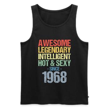 Born 1968 Born 1968 Birthday - Men's Premium Organic Tank Top - black - Front - AI Model Male 178 light (178cm)