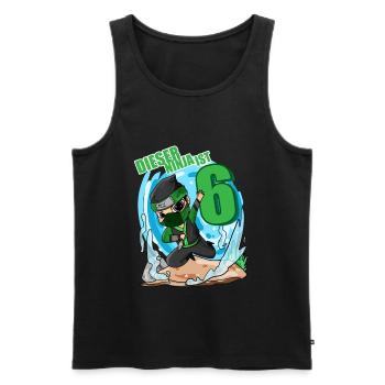 6 Jahre Junge Ninja - 6 Geburtstag - Ich bin 6 - Männer Premium Bio Tank Top - Schwarz - Vorne - AI Model Male 178 light (178cm)