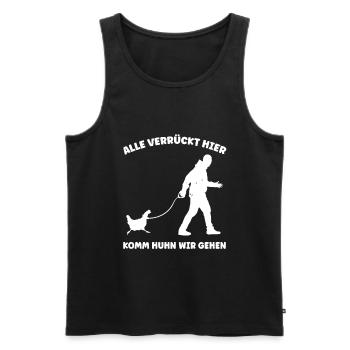Huhn, Bauernhof, Hühner, Spruch, Bauer Hühnerstall - Männer Premium Bio Tank Top - Schwarz - Vorne - Michal (187cm)