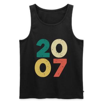 2007 - Jahrgang 2007 Retro Vintage - Männer Premium Bio Tank Top - Schwarz - Vorne - AI Model Male 178 light (178cm)