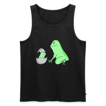 Frog with Baby Frog - Men's Premium Organic Tank Top - black - Front - AI Model Male 178 light (178cm)