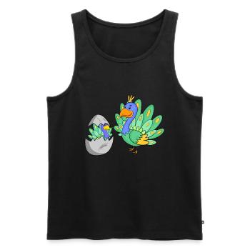 Peacock with baby peacock - Men's Premium Organic Tank Top - black - Front - AI Model Male 178 light (178cm)
