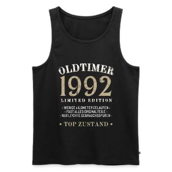 30 Jahre Oldtimer 1992 Jahrgang Geburtstag - Männer Premium Bio Tank Top - Schwarz - Vorne - Michal (187cm)
