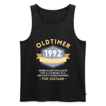 30 Jahre Oldtimer 1992 Jahrgang Geburtstag - Männer Premium Bio Tank Top - Schwarz - Vorne - Michal (187cm)