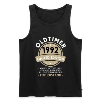 30 Jahre Oldtimer 1992 Jahrgang Geburtstag - Männer Premium Bio Tank Top - Schwarz - Vorne - Michal (187cm)