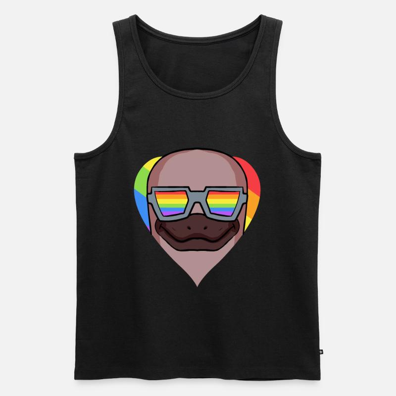 LGBT Tier Schnabeltier Regenbogen - Männer Premium Bio Tank Top - Schwarz