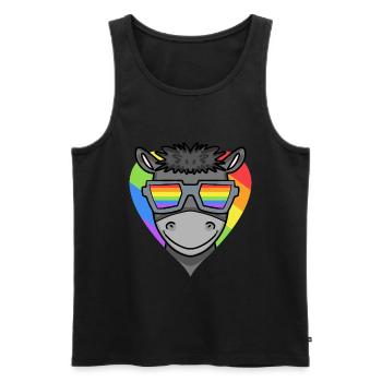 LGBT Tier Esel Regenbogen - Männer Premium Bio Tank Top - Schwarz - Vorne - AI Model Male 178 light (178cm)
