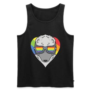 LGBT Dog Poodle Rainbow - Men's Premium Organic Tank Top - black - Front - Michal (187cm)