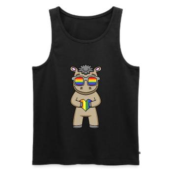 LGBT Tier Pferd Regenbogen - Männer Premium Bio Tank Top - Schwarz - Vorne - AI Model Male 178 light (178cm)