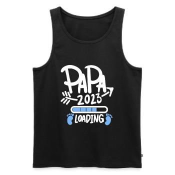 Papa 2023 - Vater 2023 loading Sohn - Männer Premium Bio Tank Top - Schwarz - Vorne - AI Model Male 178 light (178cm)