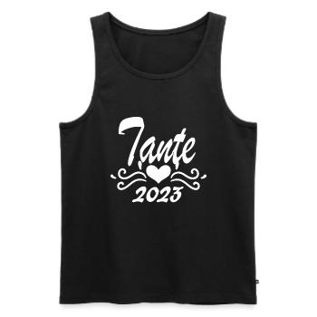 Tante 2023 - Werdende Tante - Tante werden - Männer Premium Bio Tank Top - Schwarz - Vorne - AI Model Male 178 light (178cm)