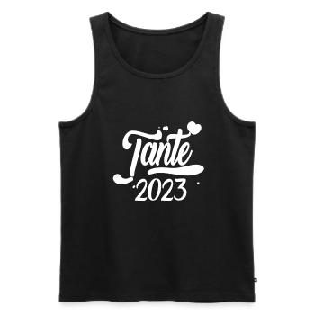 Tante 2023 - Werdende Tante - Tante werden - Männer Premium Bio Tank Top - Schwarz - Vorne - AI Model Male 178 light (178cm)