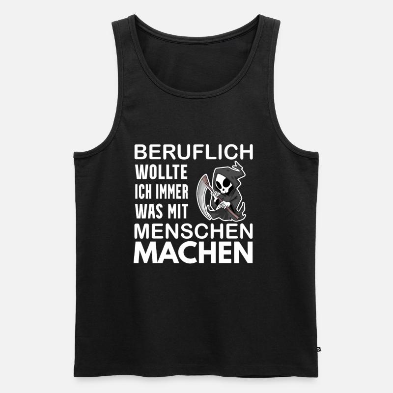 Sensenmann lustiger Spruch - Männer Premium Bio Tank Top - Schwarz