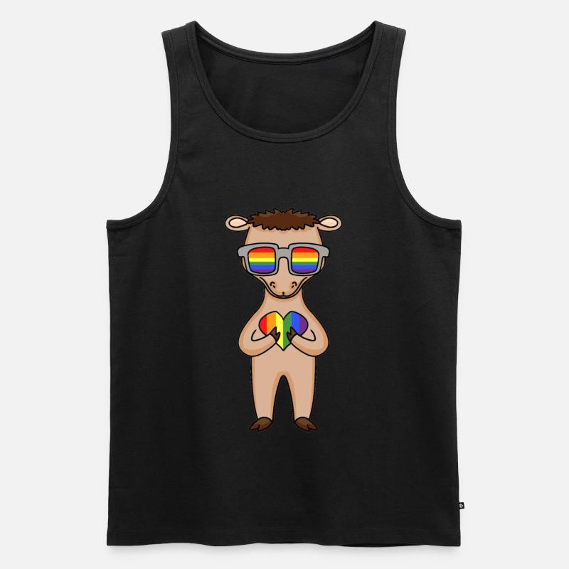 LGBT Tier Kamel Regenbogen - Männer Premium Bio Tank Top - Schwarz