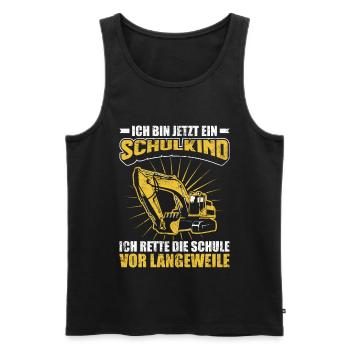 Einschulung Schulkind Jungen Bagger Geschenk - Männer Premium Bio Tank Top - Schwarz - Vorne - AI Model Male 178 light (178cm)