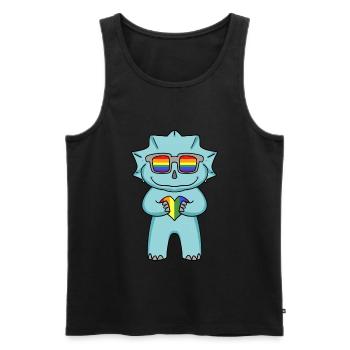 LGBT Animal Dinosaur Rainbow Heart - Men's Premium Organic Tank Top - black - Front - AI Model Male 178 light (178cm)