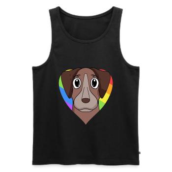 Homosexuell Regenbogen Pointer Hund - Männer Premium Bio Tank Top - Schwarz - Vorne - Michal (187cm)