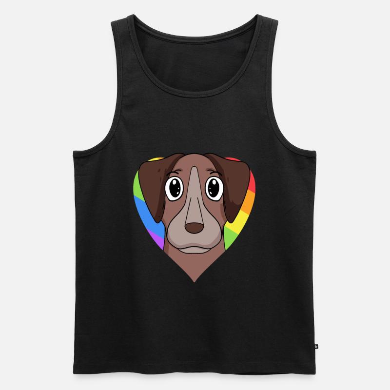 Homosexuell Regenbogen Pointer Hund - Männer Premium Bio Tank Top - Schwarz