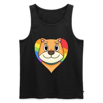 Chien Shiba Inu - Débardeur bio Premium Homme - noir - Devant - Michal (187cm)