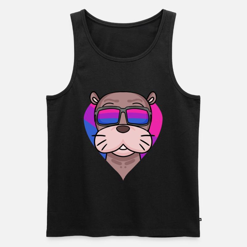 Bisexuell Seelöwe Geschenk - Männer Premium Bio Tank Top - Schwarz