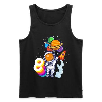 Astronaut 8th Birthday Space Boy Gift - Men's Premium Organic Tank Top - black - Front - Michal (187cm)