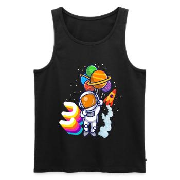 Astronaut 3rd Birthday Space Boy Gift - Men's Premium Organic Tank Top - black - Front - Michal (187cm)